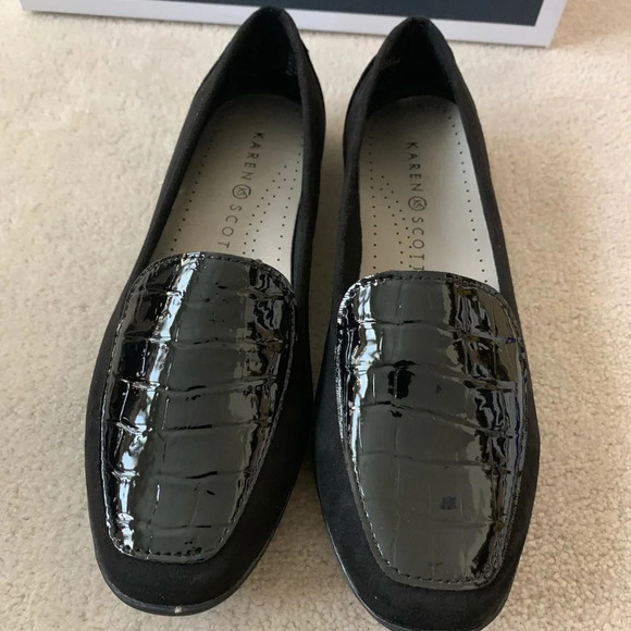 Karen Scott Jodi Slip-On Flats, black, blk/croc, size 6 - Picture 5 of 12